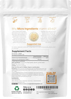 Micro Ingredients Vitamina D3 5.000 UI + K2 MK-7 100 mcg, 300 Cápsulas Blandas con Aceite de Coco Virgen