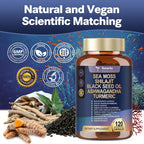 Totaria Cápsulas de Sea Moss 25 en 1, 120 Cápsulas por Frasco, 2 Frascos