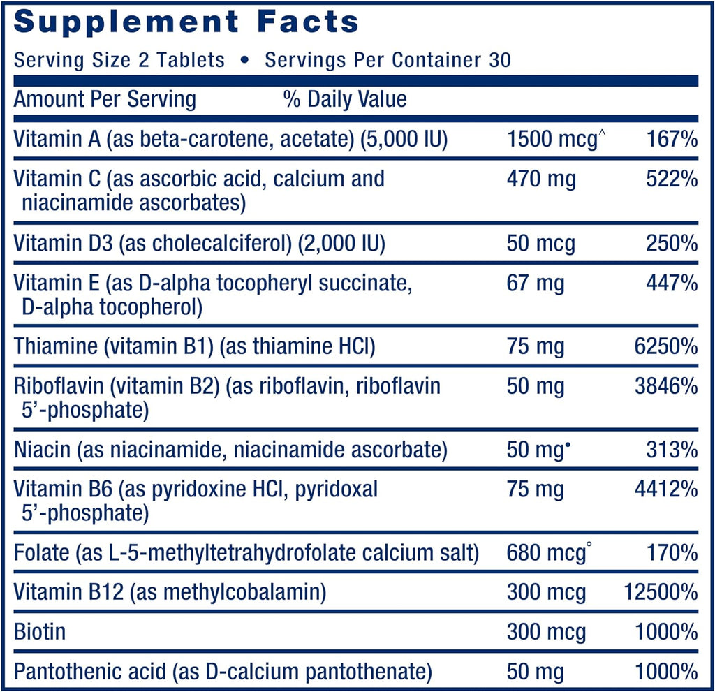 Life Extension Two-Per-Day Multivitamin – Complejo vitamínico completo, 60 comprimidos