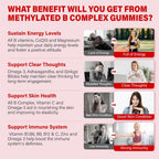 ZEGBALP Multivitamínico Metilado con Complejo B para Mujeres - Gominolas con Vitaminas B1, B2, B6, B12, Folato, C, Magnesio y Omega 3 - Apoyo Energético e Inmunitario - Sin Gluten y Sin Azúcar