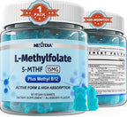 Nextdia L-Metilfolato 15mg y Metil B12 Gomitas - Complejo B Metilado - 60 Unidades