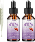 Gotas Premium de Zeolita para Mujeres - 99%+ Ceniza Volcánica Natural Pura con Vitamina B12 y D3 - 118 ml