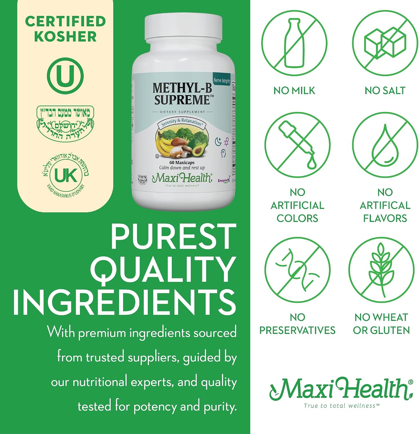 Stress B Complex – B Vitamin Complex with Methylated B12, B6, Folate, and Biotin – 60 Capsules