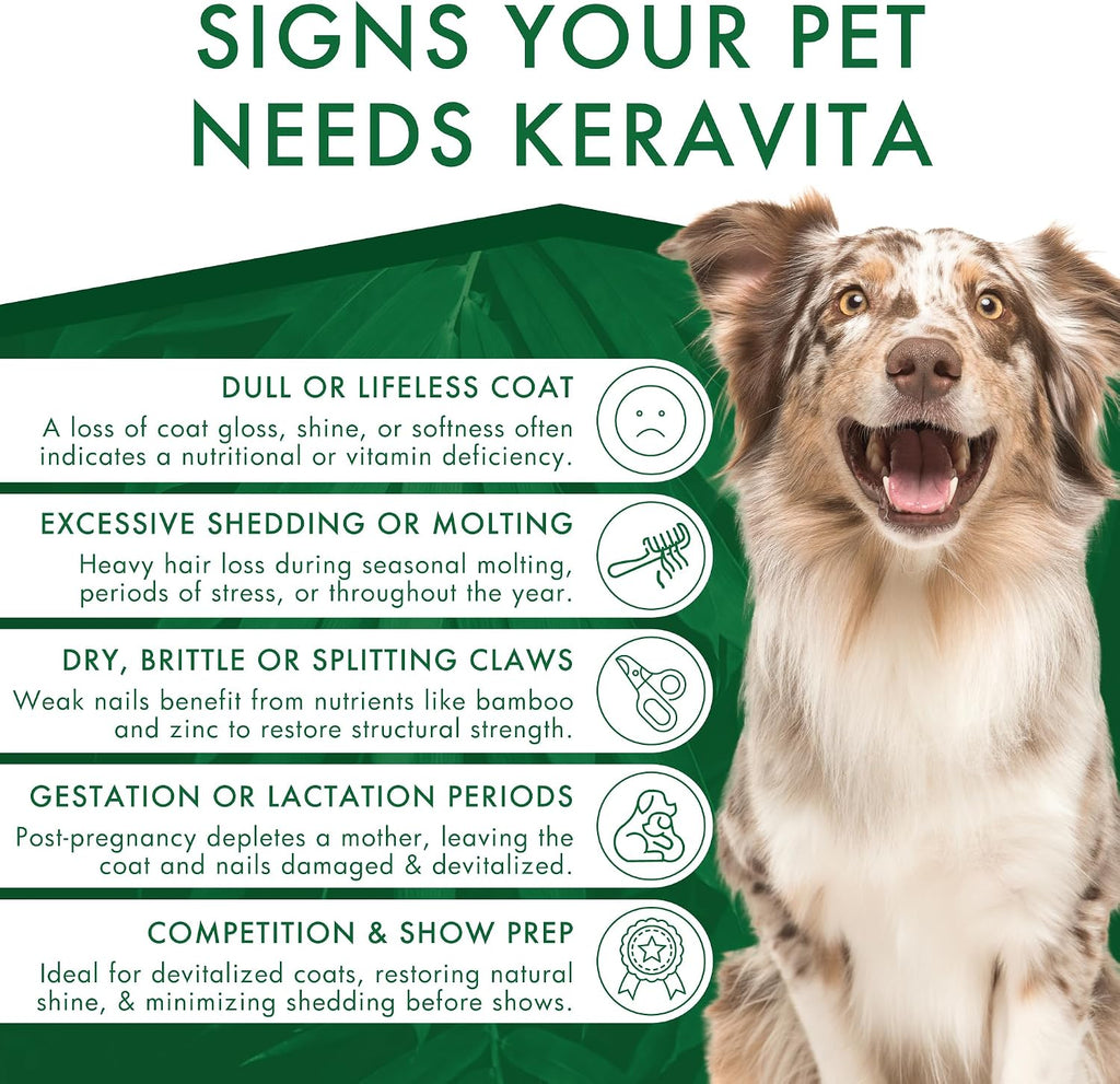 Dermoscent Keravita® Suplemento Alimenticio para la Piel y el Pelaje de Perros y Gatos - 30 Comprimidos Sabor a Pollo