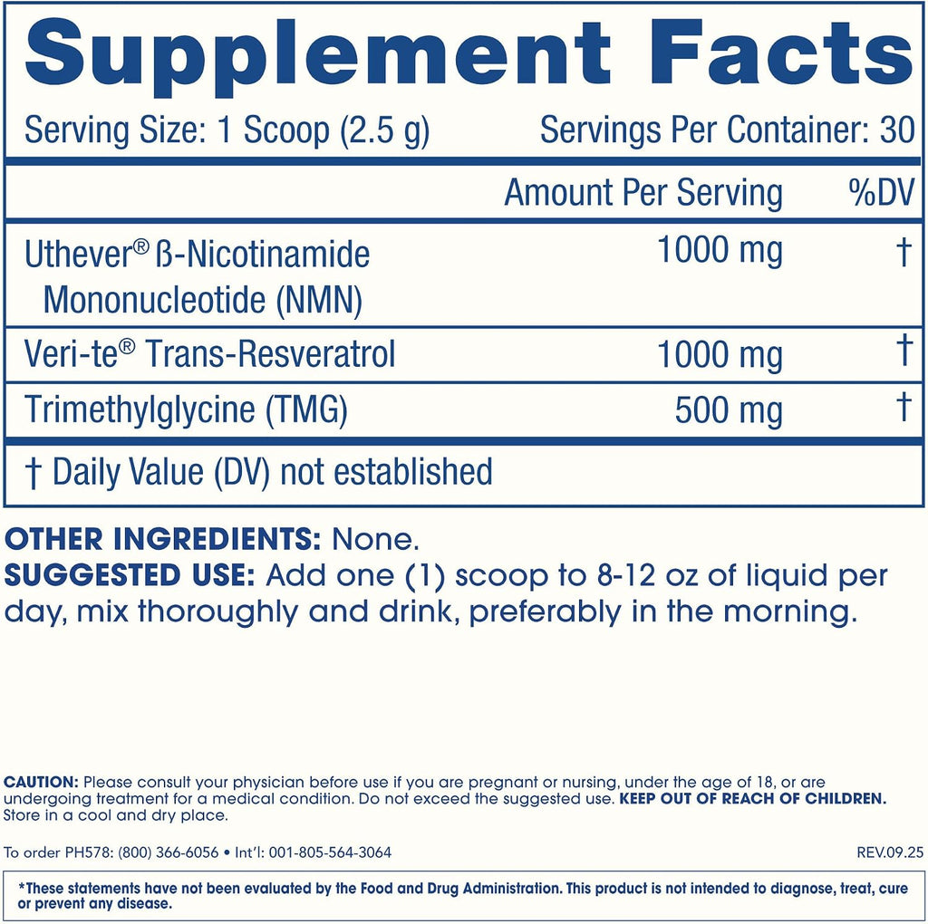 ProHealth NMN Pro Complete (75 g) - 1000 mg NMN Uthever + 1000 mg Resveratrol + 500 mg TMG
