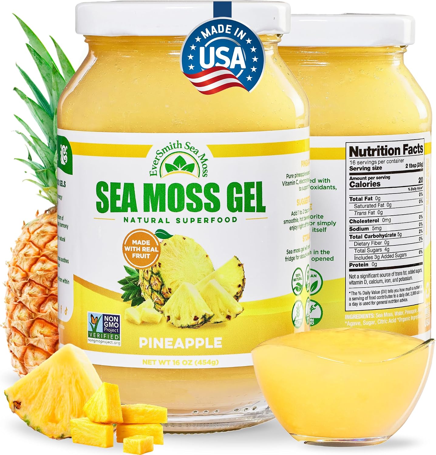 Gel de Musgo Marino Irlandés Silvestre Sabor Piña - EverSmith Organics