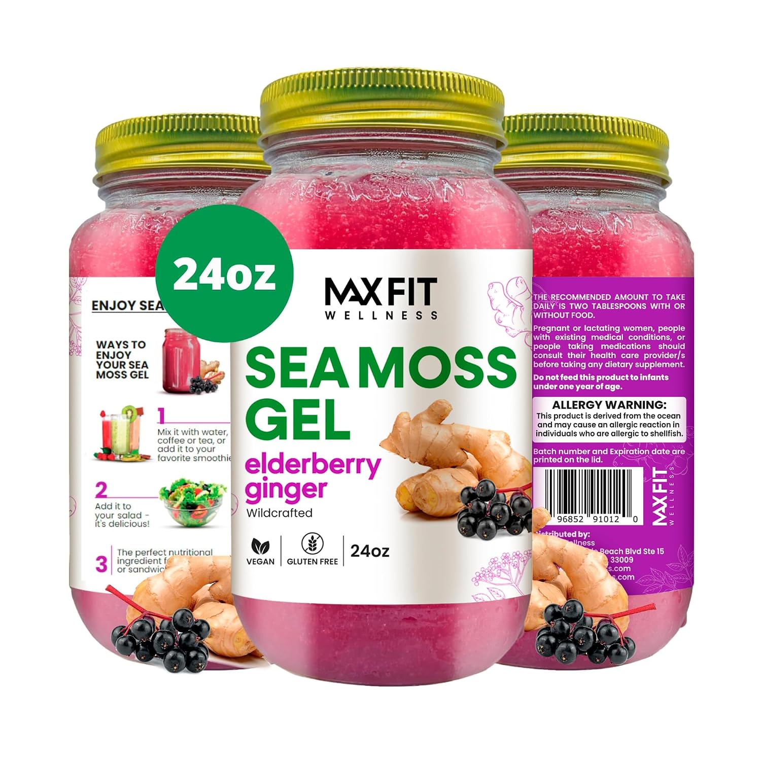 Gel de Musgo Marino Silvestre Premium - 24 oz (680 g) - 12 Sabores - MAX FIT