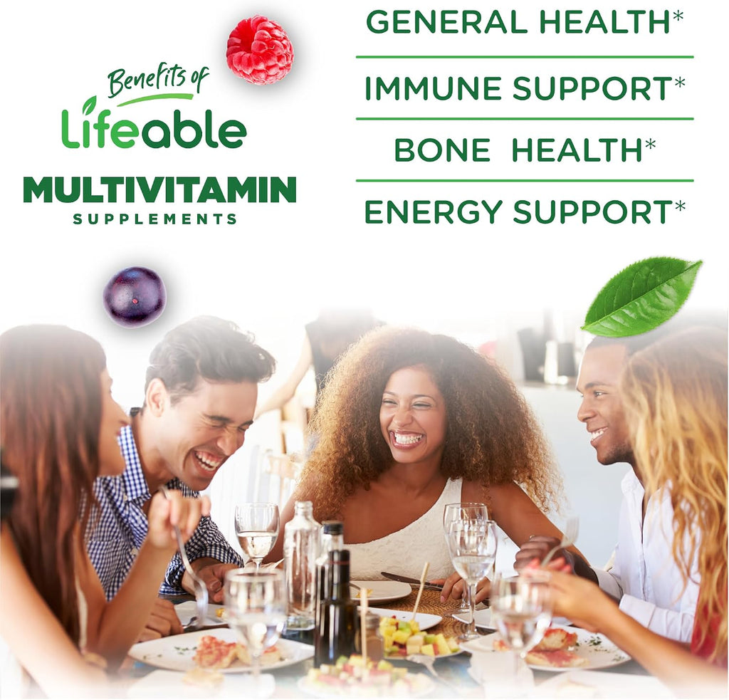 Lifeable Multivitamínico sin Azúcar para Hombres con Hierro y 18 Vitaminas Esenciales - 90 Gomitas