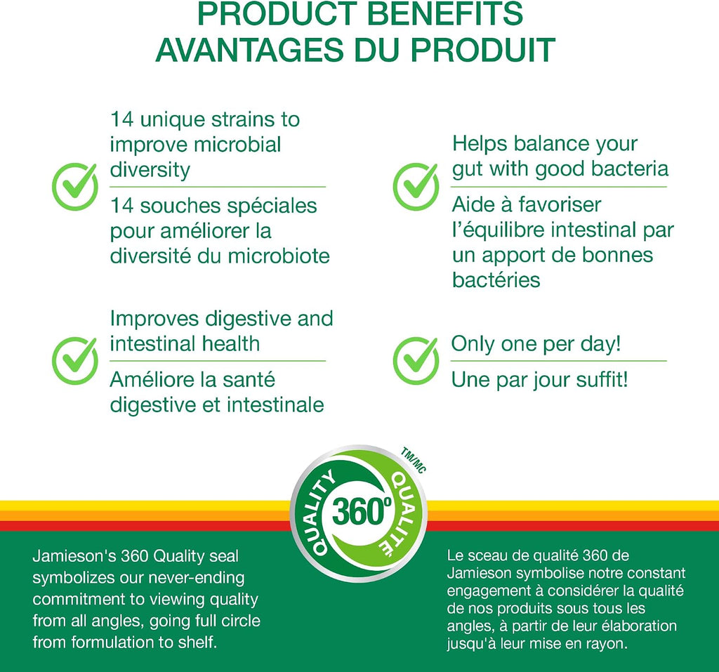 Jamieson 10 Billion Probiótico, 60 Cápsulas Vegetales