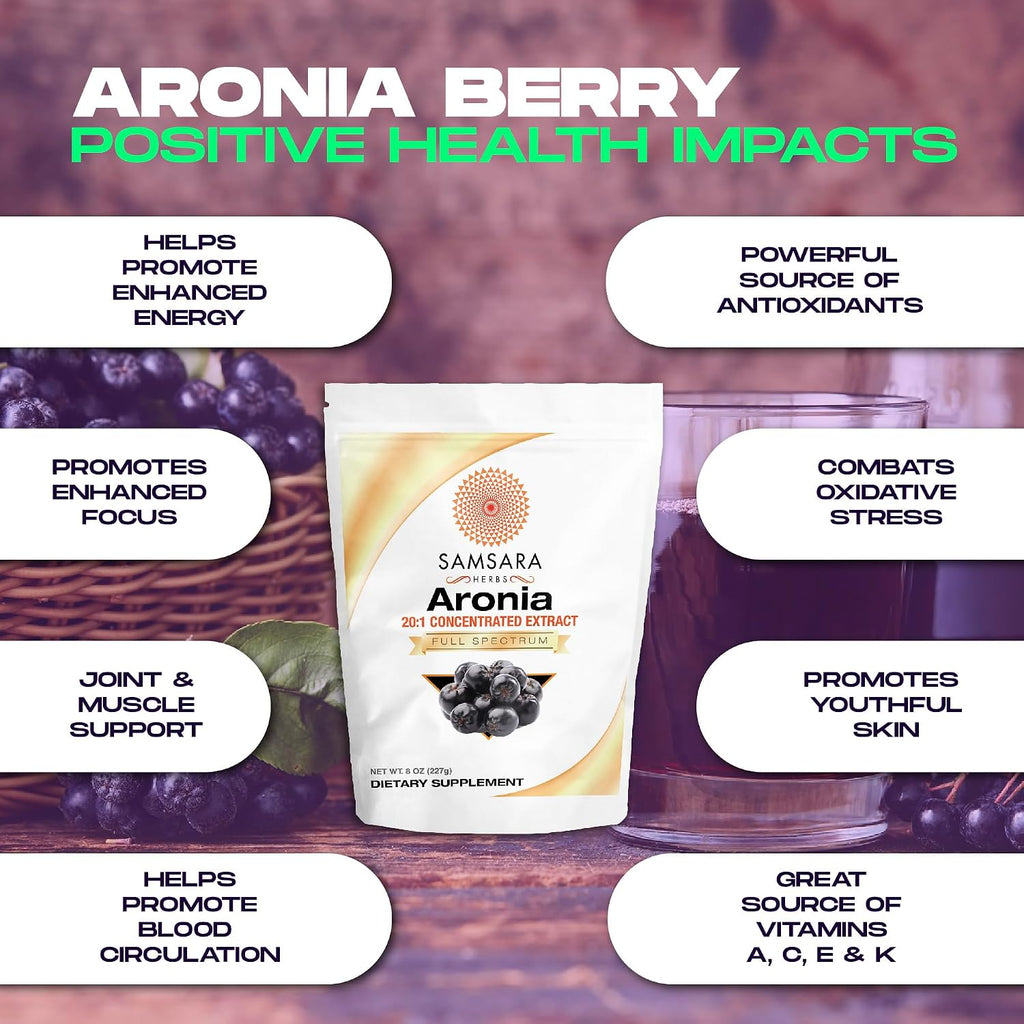 Samsara Herbs Aronia Berry Extracto en Polvo 20:1 (227g)