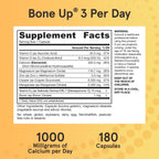 Jarrow Formulas BoneUp Three Per Day – Densidad ósea y nutrición esquelética – Vitamina D3, K2 (MK-7) y calcio – 180 cápsulas (60 días)
