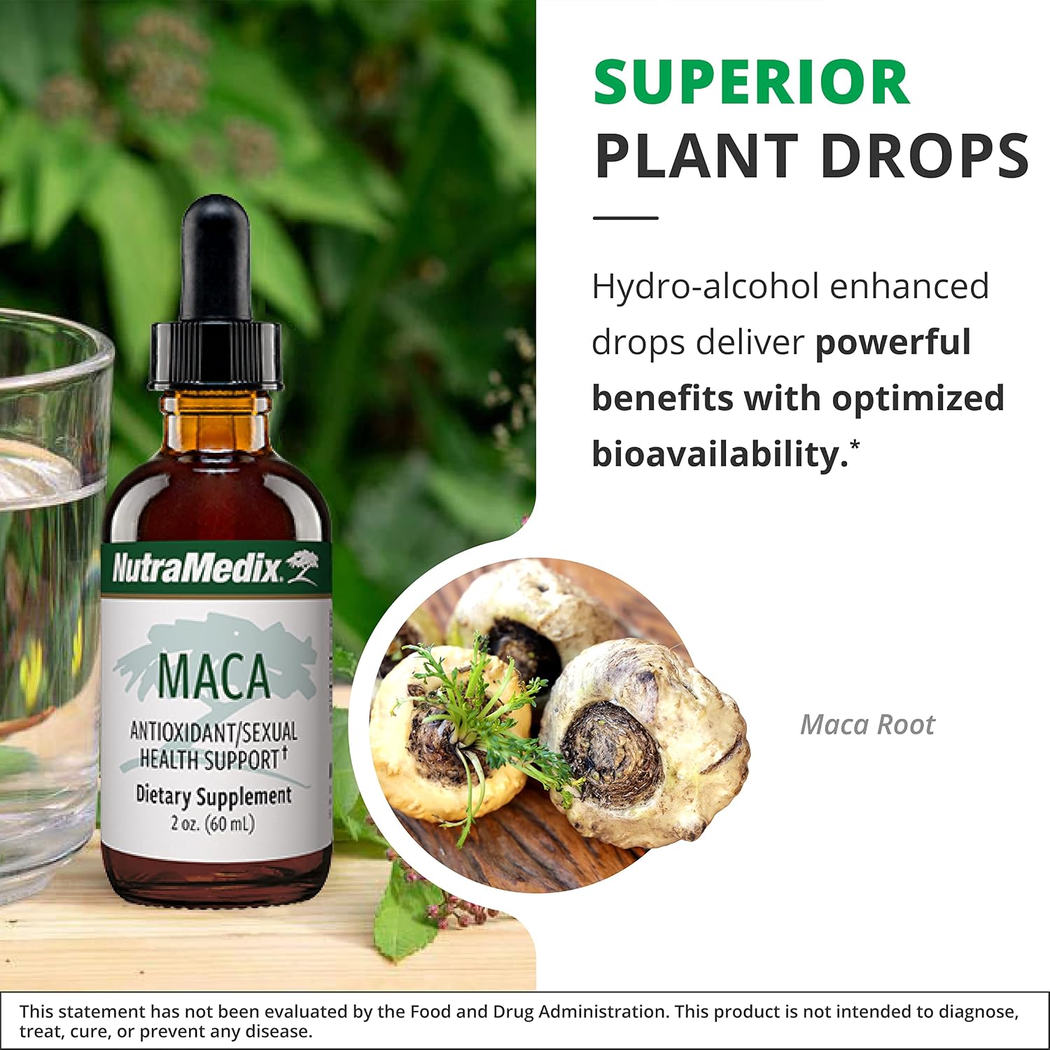 NutraMedix Maca Líquida - Complemento para el Estado de Ánimo con Extracto de Raíz de Maca Peruana - Apoyo Hormonal y Antioxidante - Vegano (60 ml)