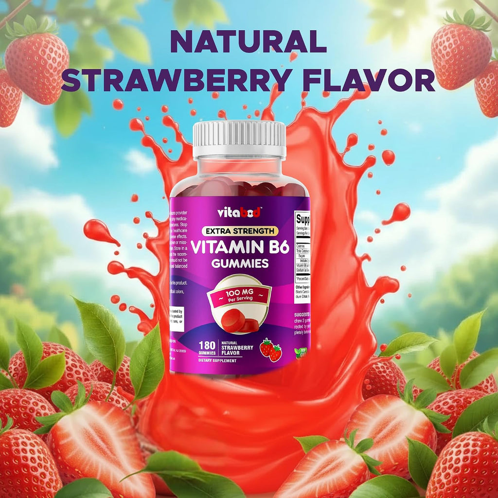 Vitabod Vitamina B6 Gomitas 100mg - 180 Gomitas de Pectina
