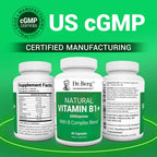 Dr. Berg Complejo de Vitaminas B1, B6, B12 con Allithiamine - 60 Cápsulas