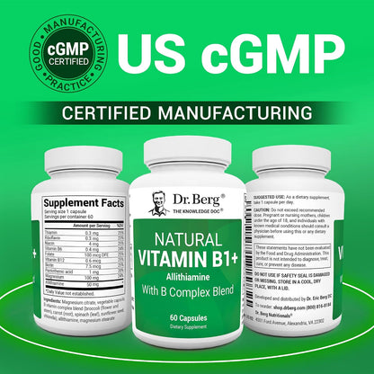 Dr. Berg Complejo de Vitaminas B1, B6, B12 con Allithiamine - 60 Cápsulas – Image 5