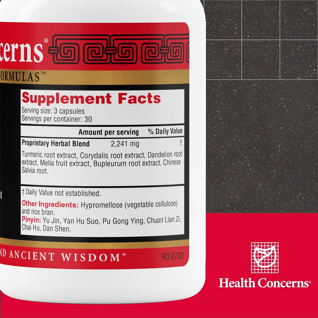 Health Concerns GB-6 – Complemento de Apoyo para la Vesícula Biliar – Fórmula Herbal China – 90 Cápsulas