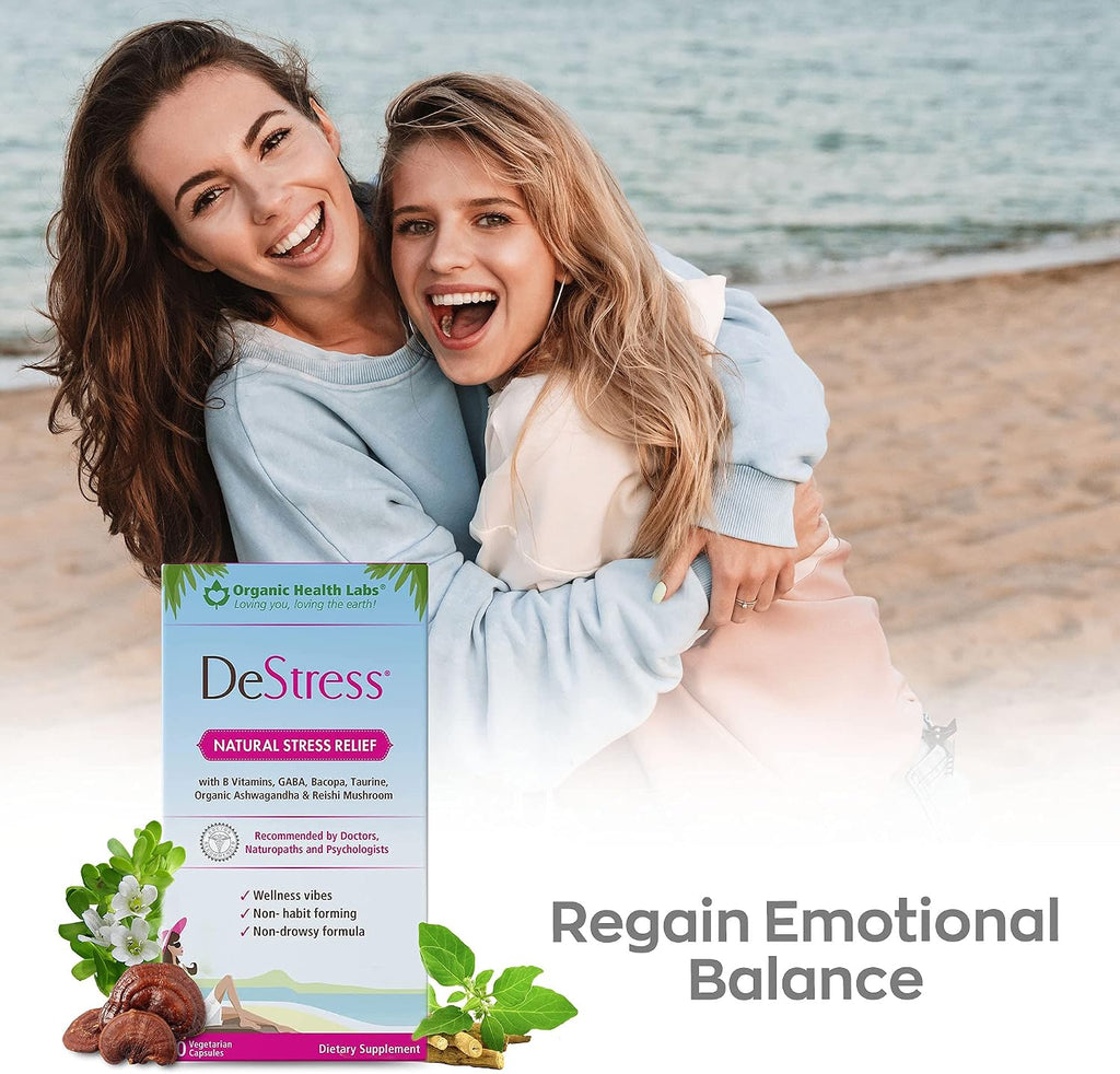 DeStress All-Natural: Alivio del Estrés, 30 Cápsulas Veganas