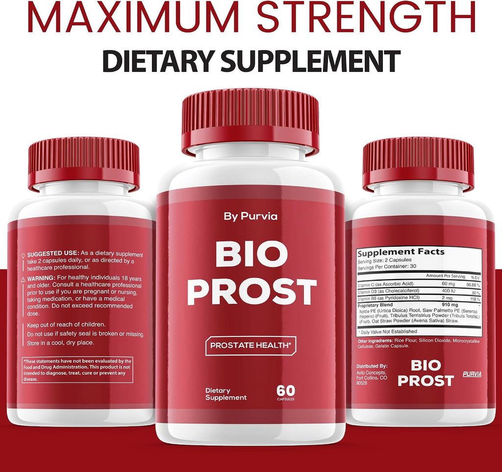 (2 Pack) Bio Prost - Bio Prost Pills Original Supplement, BioProst Advanced Formula, Bio Prost Maximum Strength Formula and Strength Support, BioProst Complex for Overall Wellness, USA (120 Cápsulas)