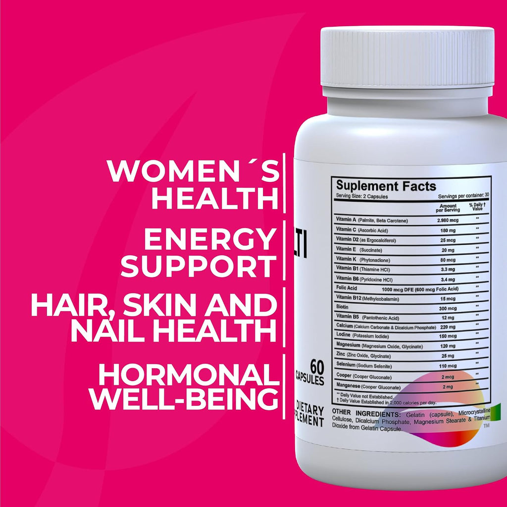 HallMultiWomen – Multivitamínico para Mujeres 60 Cápsulas