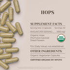 Cápsulas de Lúpulo Orgánico (Humulus lupulus) - 60 Cápsulas Vegetales de Alta Potencia