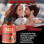 Agobi Maca Root Cápsulas - Suplemento Herbal 7 en 1, 90 Cápsulas Veganas