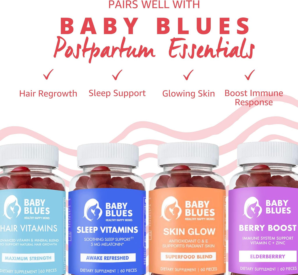 Baby Blues Gominolas de Vinagre de Manzana con la Madre – 60 Gominolas Veganas para el Posparto y la Lactancia