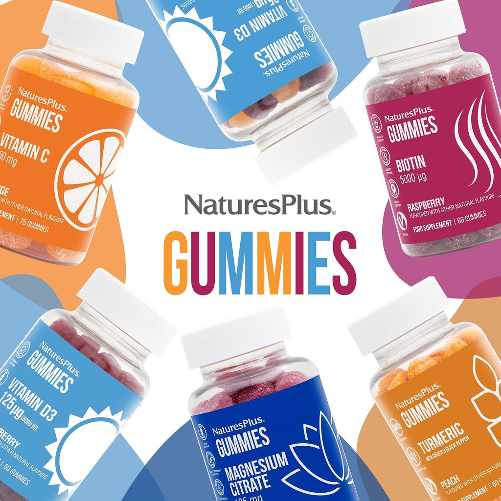 NaturesPlus Gominolas de Vitamina D3 1000 IU - 60 Gominolas, Sabor a Bayas Mixtas