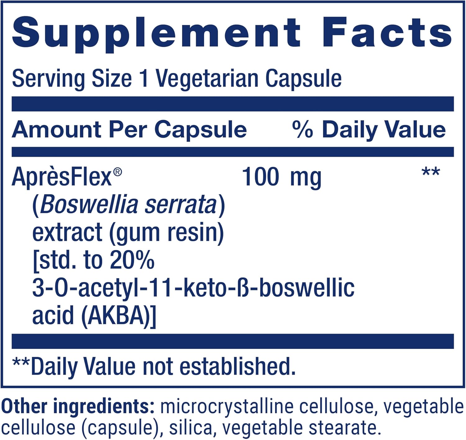 Life Extension 5-LOX Inhibitor con AprèsFlex®, 100 mg, Extracto Estandarizado de Boswellia serrata, 60 Cápsulas