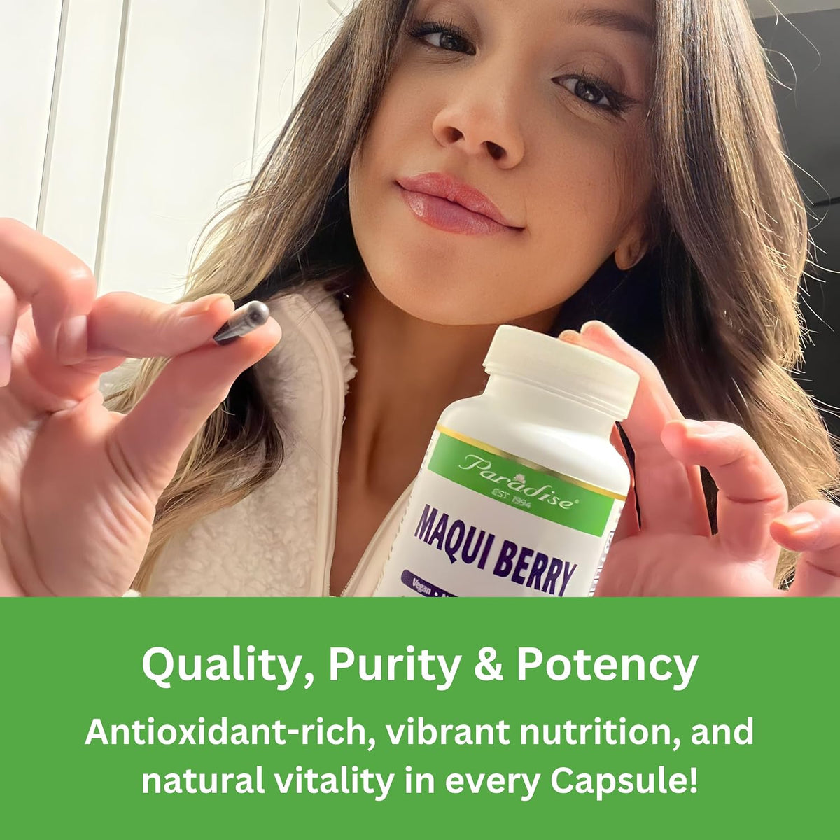 Paradise Herbs, Extracto Orgánico de Baya de Maqui, 400 mg, 60 Cápsulas – Image 6