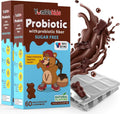 YUM-V'S Probióticos para Niños Ositos de Chocolate - Suplemento Probiótico con 1.000 Millones de UFC y Fibra Prebiótica - Sin Azúcar - 60+60 Unidades