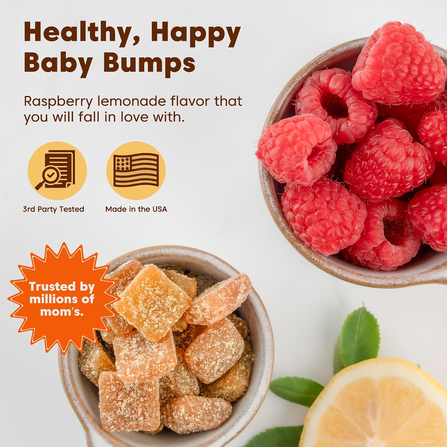 Black Girl Vitamins - Gominolas Prenatales para Mujeres con Folato, Sin Gluten, Sabor Frambuesa-Limonada, 60 uds