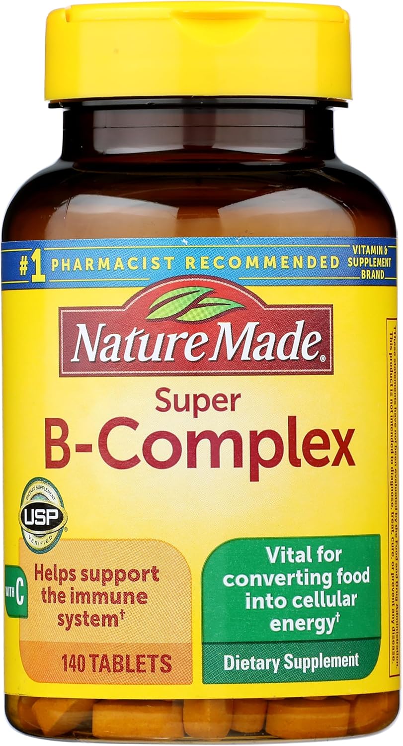 Nature Made Super B-Complex con Vitamina C y Ácido Fólico, 60 comprimidos