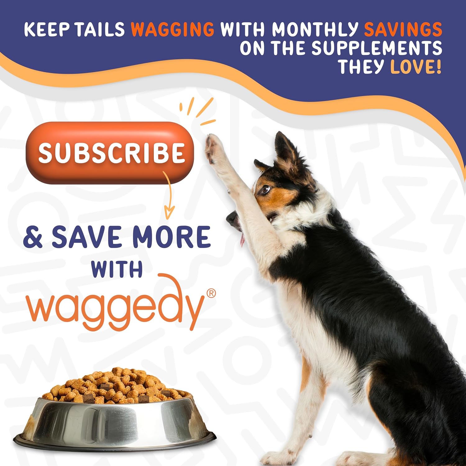 Waggedy Advanced Dog Probiotics Gut and Digestion Food Topper – Probiótico en polvo con enzimas digestivas y papaya – Probióticos suaves para perros de 6 semanas en adelante – Apoya el equilibrio intestinal, el confort y la salud inmunitaria