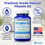 Vitamin D3 4000 IU Food Supplement - 360 Softgels - YounGlo Research