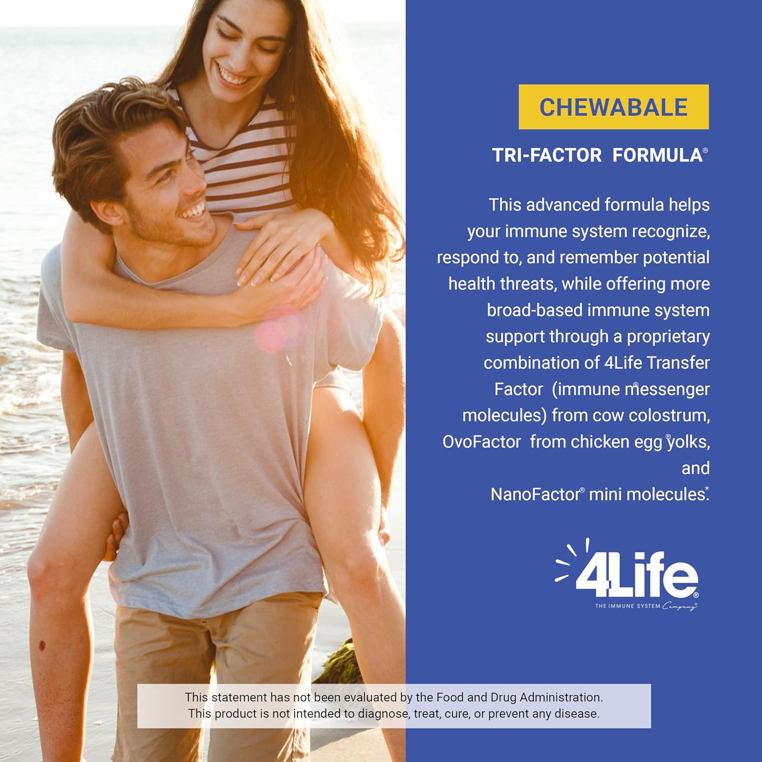 4Life Transfer Factor Chewable Immune Support Creamy Citrus, 90 Tablets