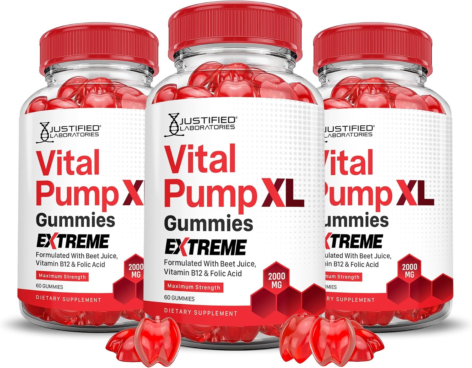 (3 Pack) Vital Pump XL Extreme 2000MG Performance Gummies - 180 Gominolas
