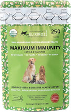 Complejo de Hongos para Perros y Gatos – 25%+ Beta-Glucanos – Mezcla de Extractos de Cuerpos Fructíferos (Cola de Pavo, Reishi, Maitake, Shiitake) – Apoyo Inmunitario y Digestivo – Sin Micelio, Sin Rellenos – 250 Servicios