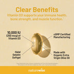 NatureWise Vitamina D3 10.000 UI (250 mcg) - 90 Cápsulas Blandas