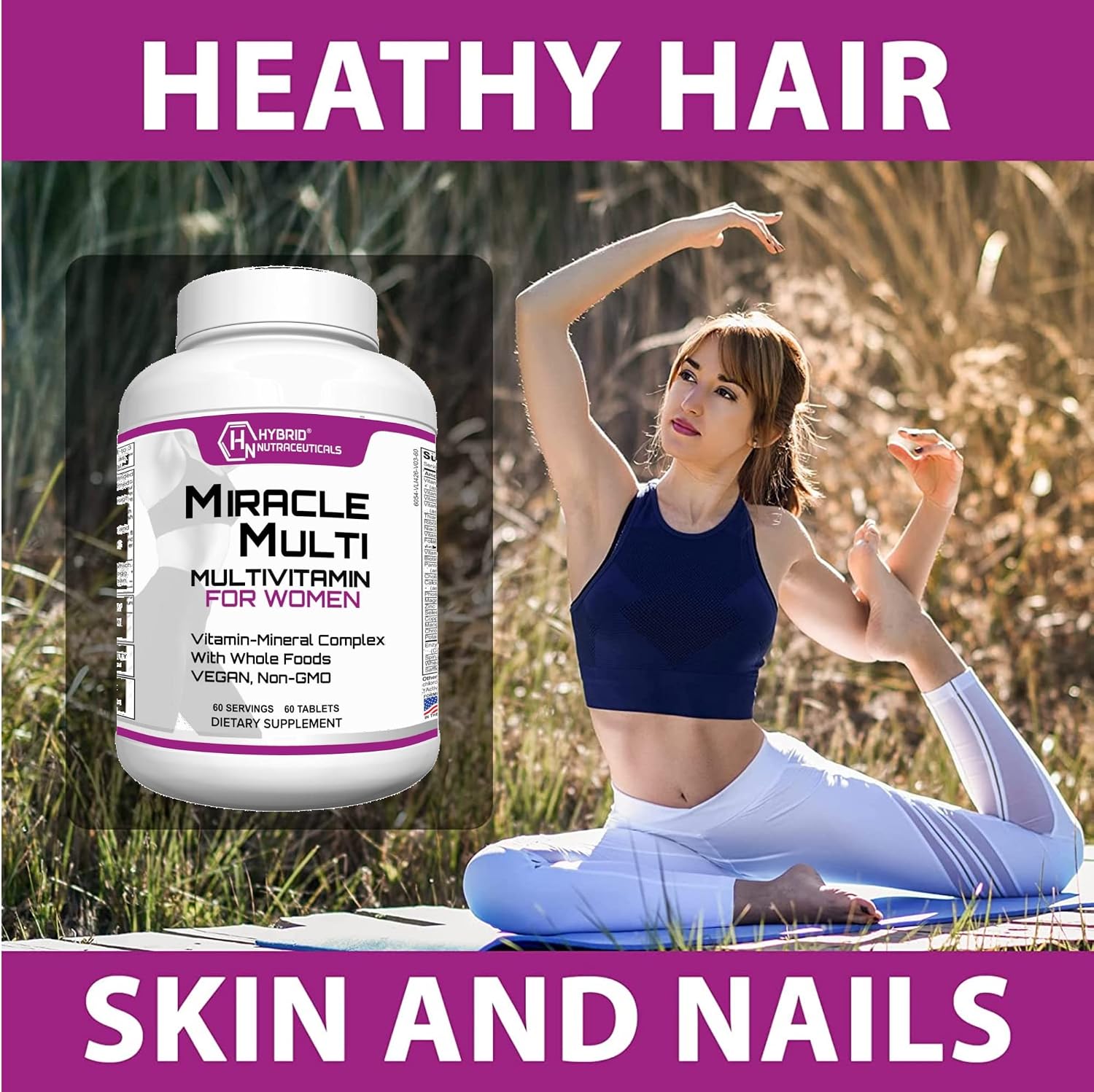 MiracleMulti Women Multivitamin - Multivitamínico para Mujeres con Probióticos y Biotina (60 comprimidos)