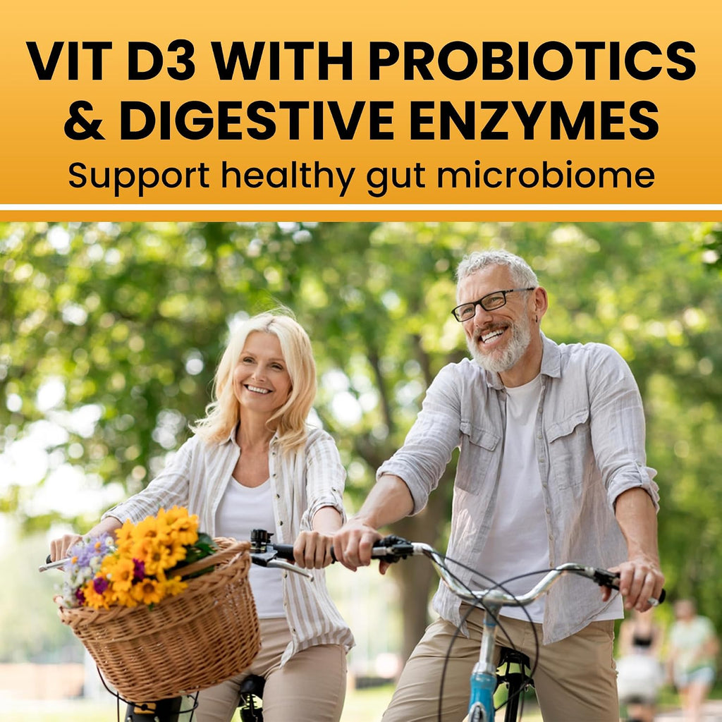 OPTIVIDA Vitamina D3 Vegana 4000 UI con Magnesio, Probióticos y Enzimas Digestivas - 60 Cápsulas