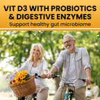 OPTIVIDA Vitamina D3 Vegana 4000 UI con Magnesio, Probióticos y Enzimas Digestivas - 60 Cápsulas
