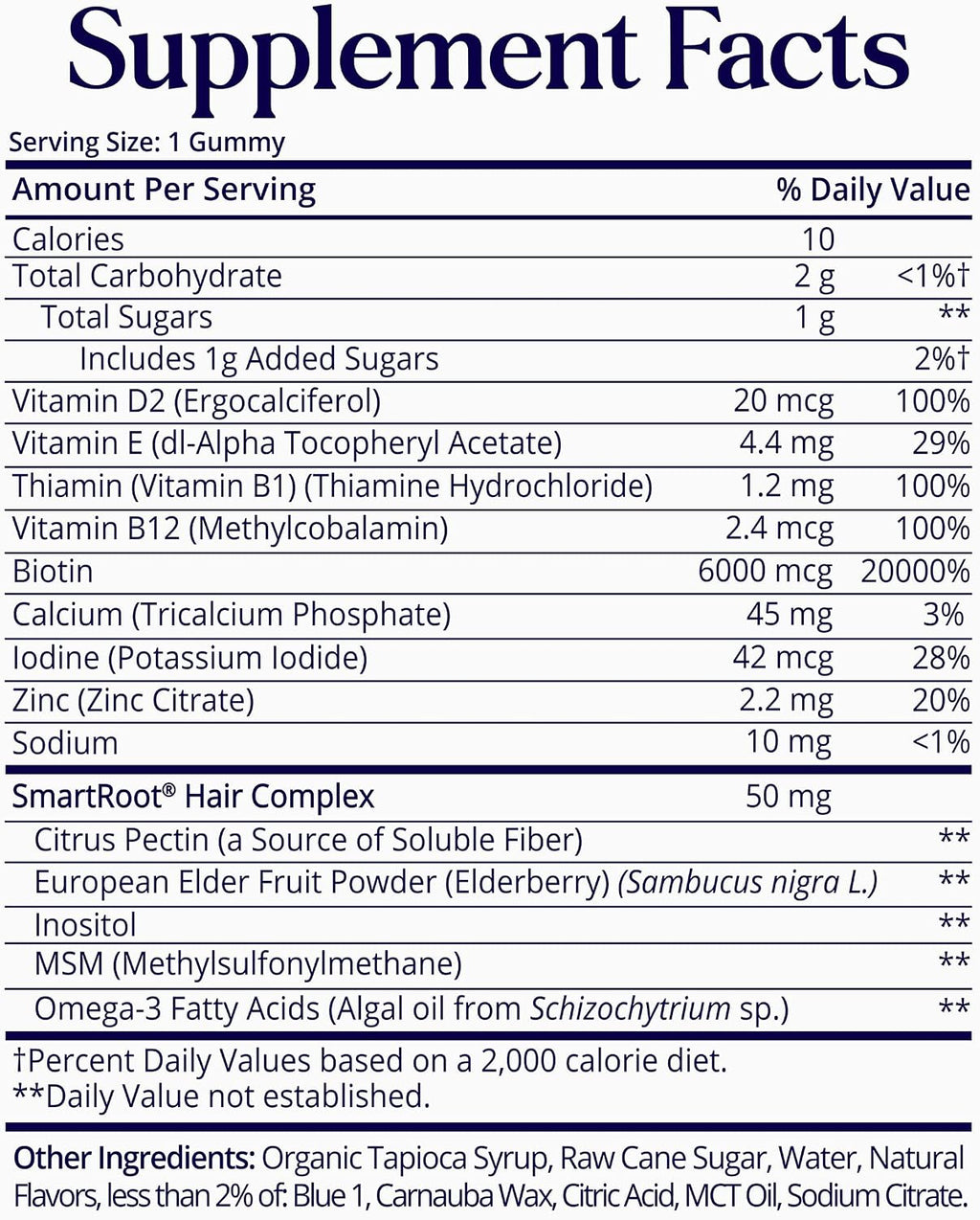 SugarbearPRO Hair Vitamin Gummy - Biotina 6000mcg, Complejo SmartRoot, 14 Días