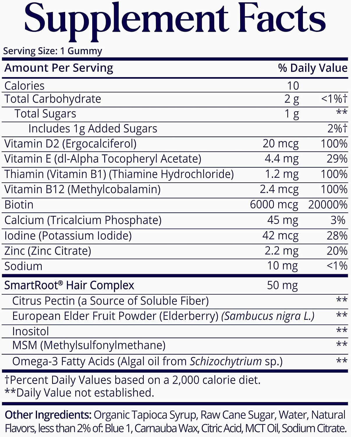 SugarbearPRO Hair Vitamin Gummy - Biotina 6000mcg, Complejo SmartRoot, 14 Días