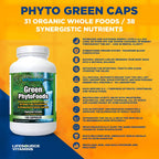 LifeSource Vitamins Phyto Green Mega-Food Cápsulas - 31 Alimentos Integrales / 38 Nutrientes Sinérgicos