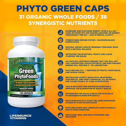 LifeSource Vitamins Phyto Green Mega-Food – Chlorella: alga verde rica en proteínas, clorofila y ácidos grasos – Image 3