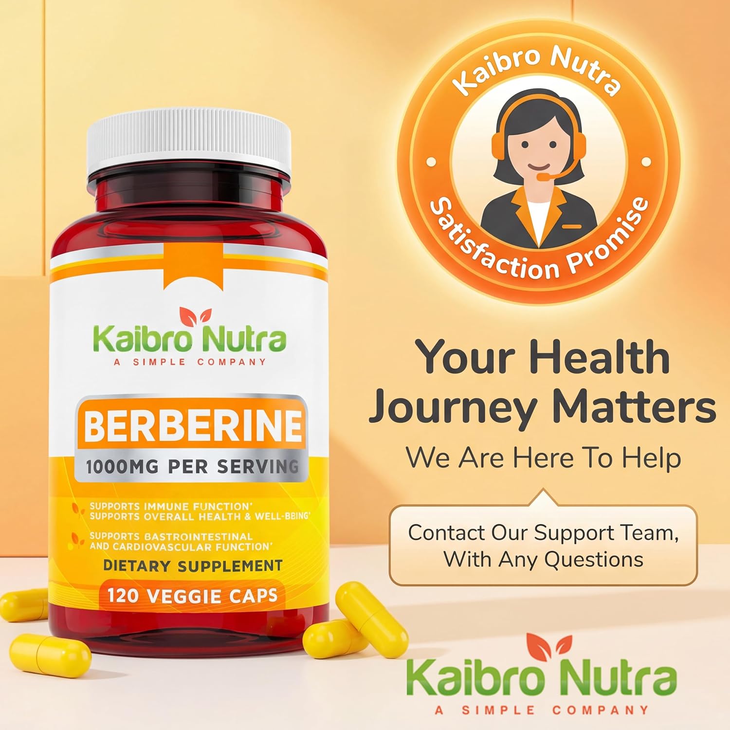 Berberina HCL 1000mg - Suplemento de Berberina, Vegano y Sin Gluten (120 Cápsulas)