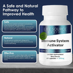 Life Source Basics Activador del Sistema Inmunitario – Beta 1,3/1,6 Glucano 500 mg – 60 Cápsulas