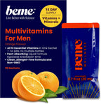 BeMe Multivitamínico Líquido para Hombres - Sistema de Administración Líquida Avanzada con 13 Vitaminas y Minerales - Sobres Individuales, No-GMO, Sabor Naranja (30 Sobres)
