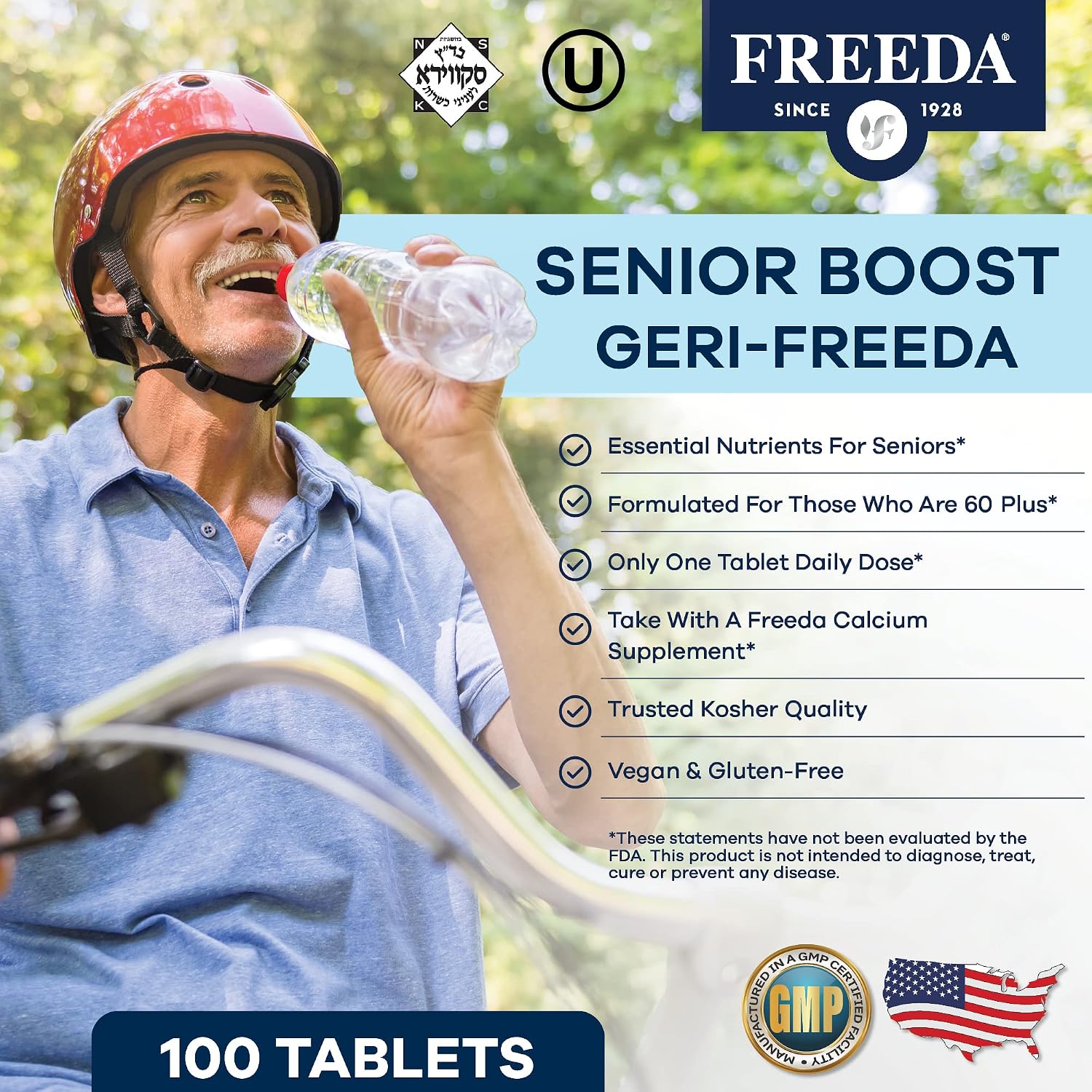 Freeda Senior Multivitamin - Multivitamínico para mayores de 60 años - 100 comprimidos recubiertos
