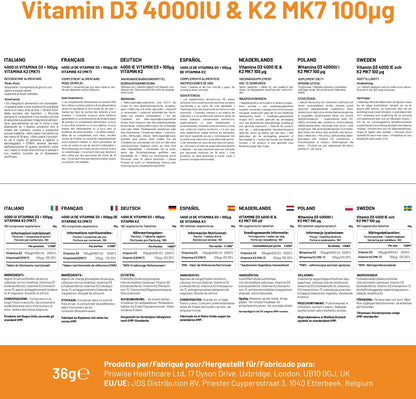 Prowise Healthcare Vitamina D3 4000UI y K2 MK7 100µg – 180 Comprimidos Vegetarianos – Image 7